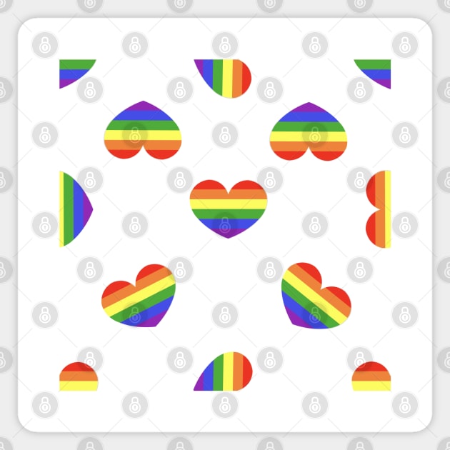 Rainbow flag LGBT symbol on heart Sticker by GULSENGUNEL